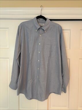 Brooks Brothers Men's Blue Button-Down Oxford Shirt 17-34